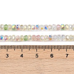 電気メッキガラスビーズセット  ロンデル  多面カット  薄緑  4x3mm  穴：1mm  約146~148個/連  15.83~15.98''（40.2~40.6センチメートル）&nbsp;EGLA-B011-04A-04