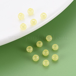 模造ゼリーアクリルビーズキャップ  ラウンド  きいろ  4x3mm  穴：1.6mm  約15000個/500g&nbsp;MACR-S371-11-E01