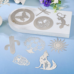 9Pcs 9 Styles 201 Stainless Steel Links Connector Charms&nbsp;STAS-TA0005-41