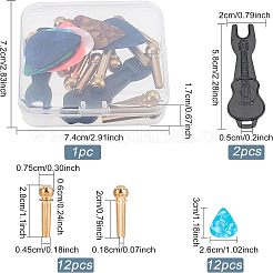 ABSプラスチック製ギターピックとギター弦ピンセット  ゴールドカラー  30x26x0.4mm  4個/箱&nbsp;AJEW-FG0001-82
