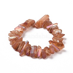 天然水晶ポイントビーズ連売り  染め  ナゲット  15~30x4~8x4~7mm  穴：1mm  8インチ&nbsp;G-K181-B22