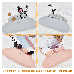 2Pcs 2 Colors Silicone Storage Bag for Cosmetics&nbsp;AJEW-HY0001-62
