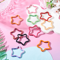 10Pcs 2 Styles Spray Painted Alloy Spring Gate Rings&nbsp;FIND-TA0009-83