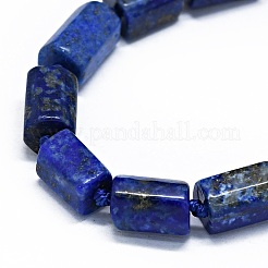 天然石ラピスラズリビーズ連売り  染め  直方体の  11~13x6~8x6~8mm  穴：0.7mm  約28~31個/連  15.94''~16.93''（40.5~43センチメートル）&nbsp;G-O170-100