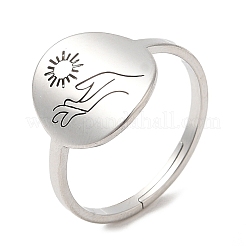 Non-Tarnish 304 Stainless Steel Adjustable Rings&nbsp;RJEW-K245-52P