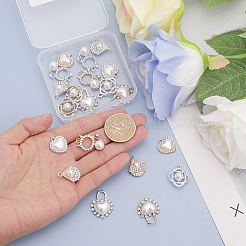 20Pcs 10 Style Alloy Rhinestone Pendants&nbsp;ALRI-CA0001-13