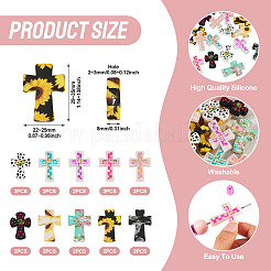20Pcs 10 Styles Cross Silicone Focal Beads&nbsp;SIL-TA0002-78