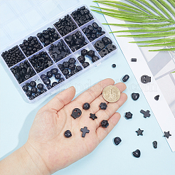 Dyed Synthetic Turquoise and Natural Obsidian Beads Sets&nbsp;G-AR0006-31