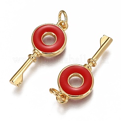 Brass Enamel Pendants&nbsp;KK-B023-01G-C