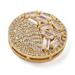 Rack Plating Brass Micro Pave Clear Cubic Zirconia Slide Charms&nbsp;KK-A234-014G