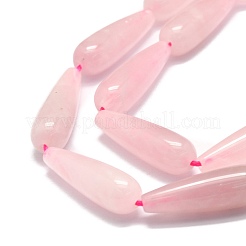 天然石ローズクォーツビーズ連売り  水滴  30x10mm  穴：1.4mm  約13個/連  15.75''（40センチメートル）&nbsp;G-E576-32