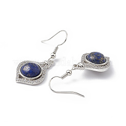 Natural Dyed Lapis Lazuli Vase Dangle Earrings&nbsp;EJEW-A092-01P-05