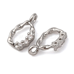 Brass Micro Pave Cubic Zirconia Pendants&nbsp;KK-P308-48P