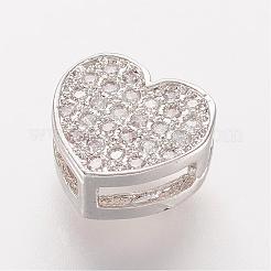 Brass Micro Pave Cubic Zirconia Slide Charms&nbsp;ZIRC-K063-31