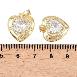 Brass Micro Pave Cubic Zirconia Pendants&nbsp;KK-H257-05G-01