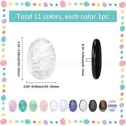 11Pcs 11 Styles Oval Mixed Gemstone Worry Stones&nbsp;G-SP0001-30