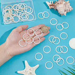 60Pcs Natural Freshwater Shell Linking Rings&nbsp;SHEL-NB0001-68