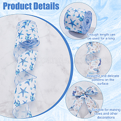 2 Rolls 2 Styles Polyester Printed Wired Ribbon&nbsp;OCOR-FG0002-49