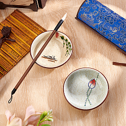 2Pcs 2 Styles Porcelain Ink Dish&nbsp;AJEW-PH0010-19