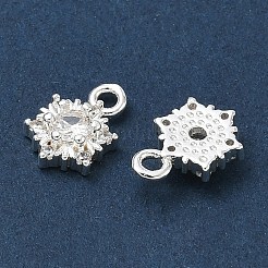 Brass Micro Pave Clear Cubic Zirconia Charms&nbsp;CU-CBAB0CF-23S