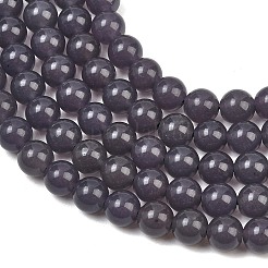 天然染め白翡翠ビーズ連売り  スムーズなラウンド  ダークスレートブルー  8mm  穴：1mm  約46個/連  14.96''（38センチメートル）&nbsp;GG-CBAEB22-B01-8mm-03