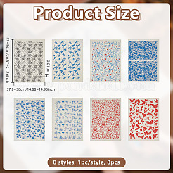 8Pcs 8 Styles Paper Ceramic Decals&nbsp;DIY-OC0015-79