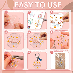 Flower Theme DIY Blank Oval Acrylic Keychain Making Kits&nbsp;DIY-GO0002-74