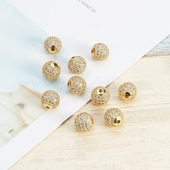 Brass Cubic Zirconia Beads&nbsp;ZIRC-NB0001-10