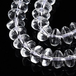 透明ガラスビーズ連売り  ロンデル  透明  8.5x4.5mm  穴：1.2mm  約80~81個/連  14.96インチ（38cm）&nbsp;GLAA-N001-62B