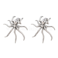 316サージカルステンレス製スパイダーカフイヤリング  アンティークシルバー  33x32.5mm&nbsp;EJEW-C160-03AS