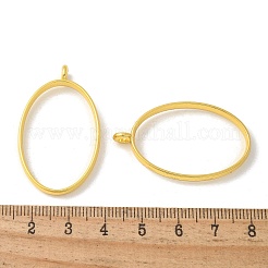 Rack Plating Alloy Oval Open Back Bezel Pendants&nbsp;PALLOY-S047-26E-FF