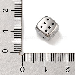レトロ 304 ステンレス ビーズ  サイコロ  アンティークシルバー  8.5x8.5x8.5mm  穴：1.4mm&nbsp;STAS-L274-021AS