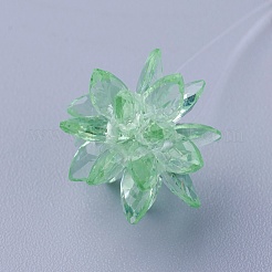 ガラス編みビーズ  花／線香花火  馬の目のチャームから成っています  薄緑  13mm&nbsp;EGLA-A003-A14