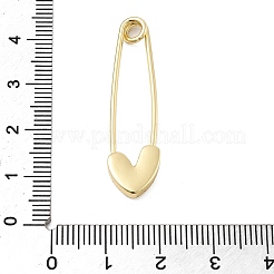 Brass Micro Pave Cubic Zirconia Safety Pins&nbsp;KK-H206-04G