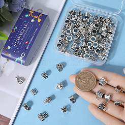 100Pcs 10 Style Tibetan Style Alloy Tube Bails&nbsp;FIND-SC0008-44