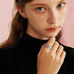 304 Stainless Steel Rotatable Finger Rings&nbsp;WG2DCA1-02