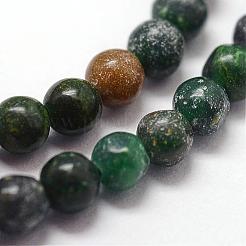 天然石アフリカンジェイドビーズ連売り  ラウンド  3mm  穴：0.5mm  約125個/連&nbsp;G-N0190-04-3mm
