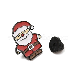 クリスマステーマの亜鉛合金エナメルピン バックパック 服用ブローチ  サンタクロース  25.5x21mm&nbsp;LS-JEWE-R003-01EB-04