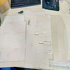 4段デスクトップ木製本棚  小冊子や写真アルバム用  湯通しアーモンド  305x260x335mm&nbsp;ODIS-WH0099-239