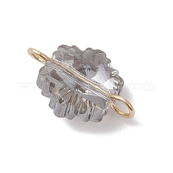 5Pcs 5 Colors Electroplate Glass Connector Charms&nbsp;PALLOY-JF04337-01
