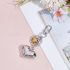 Brass & 304 Stainless Steel Heart Keychains&nbsp;KEYC-ME00017