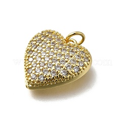 Brass Micro Pave Cubic Zirconia Pendants&nbsp;KK-C090-42G-03