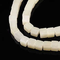 天然な白アフリカオパールビーズ連売り  キューブ  4~4.5x4~4.5x4~4.5mm  穴：0.8~0.9mm  約85~88個/連  14.76~15.35''（37.5~39センチメートル）&nbsp;G-T140-44B-03