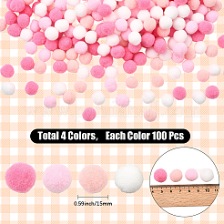 400Pcs 4 Colors Polyester Pom Pom Balls&nbsp;DIY-SC0031-37B