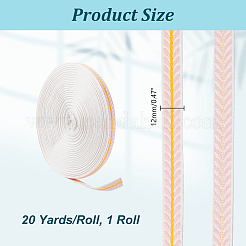 Polyester Leaf Pattern Ribbon&nbsp;OCOR-WH0101-156A