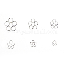真鍮製オープンタイプ丸カン  ラウンド  銀色のメッキ  4~10x0.8~1mm  内径：2.4~8mm&nbsp;KK-JQ0001-01S