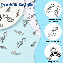 12Pcs 3 Styles Stainless Steel Pendants&nbsp;STAS-YW0011-29
