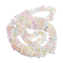 Transparent Crackle Glass Beads Strands&nbsp;GLAA-U004-01B