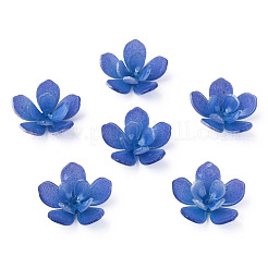 プラスチックビーズ  花  藤紫色  21x22x7mm  穴：0.7mm&nbsp;KY-N015-190