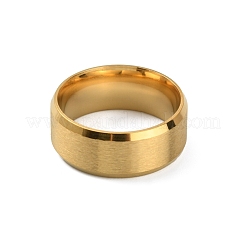 201ステンレススチール製プレーンバンドリング（女性用）  マットゴールドカラー  usサイズ7（17.3mm）&nbsp;RJEW-WH0010-06C-MG